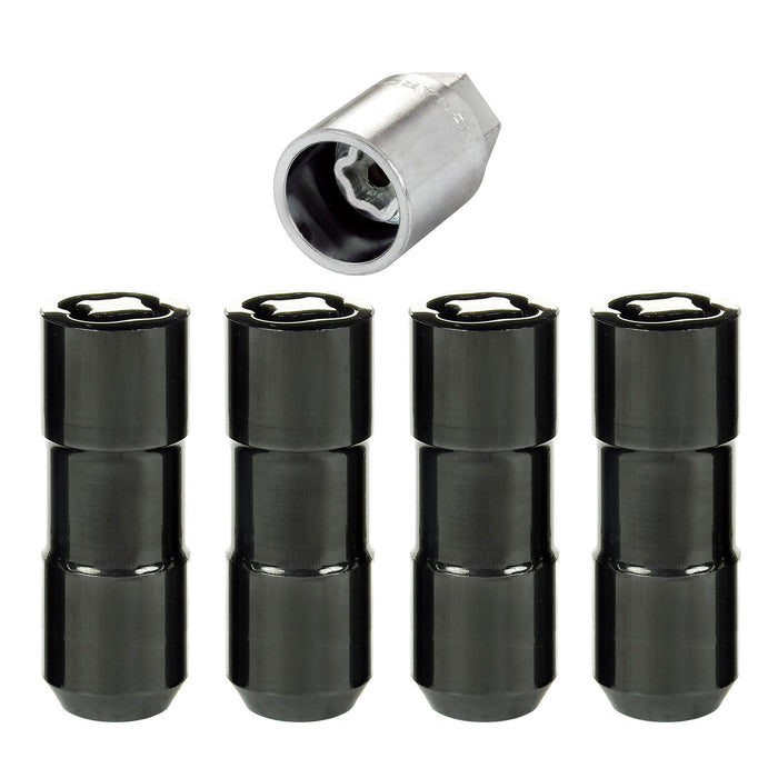 McGard 24144 Black Cone Seat Wheel Lock Set (9/16-18 Thread Size) - Set of 4 Locks and 1 Key - Truck Part Superstore