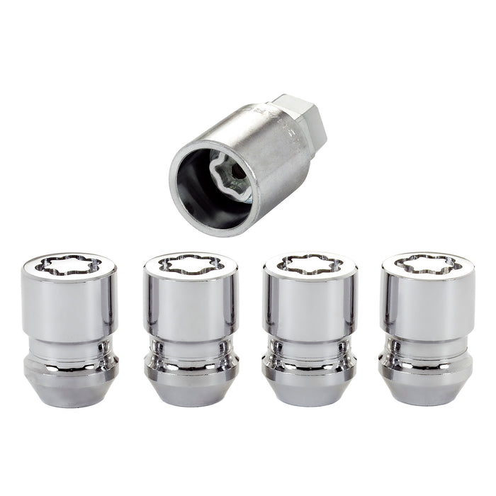 McGard 24193 Chrome Cone Seat Wheel Lock Set (1/2-20 Thread Size) - Set of 4 Locks and 1 Key - Truck Part Superstore