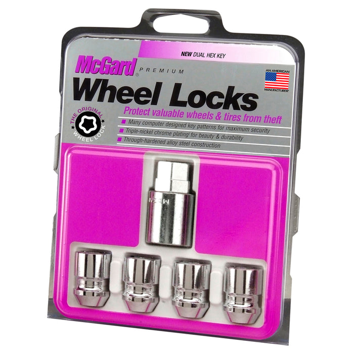 McGard 24193 Chrome Cone Seat Wheel Lock Set (1/2-20 Thread Size) - Set of 4 Locks and 1 Key - Truck Part Superstore