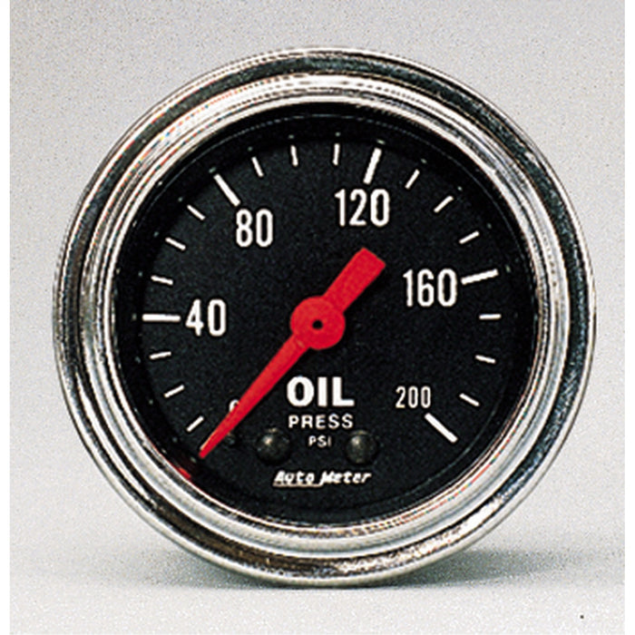 AutoMeter 2422 GAUGE; OIL PRESSURE; 2 1/16in.; 200PSI; MECHANICAL; TRADITIONAL CHROME - Truck Part Superstore