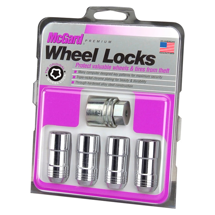 McGard 24234 Chrome Cone Seat Wheel Lock Set (9/16-18 Thread Size) - Set of 4 Locks and 1 Key - Truck Part Superstore