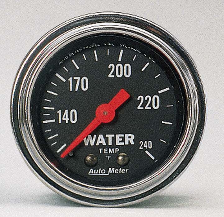 AutoMeter 2432 GAUGE; WATER TEMP; 2 1/16in.; 120-240deg.F; MECHANICAL; TRADITIONAL CHROME - Truck Part Superstore