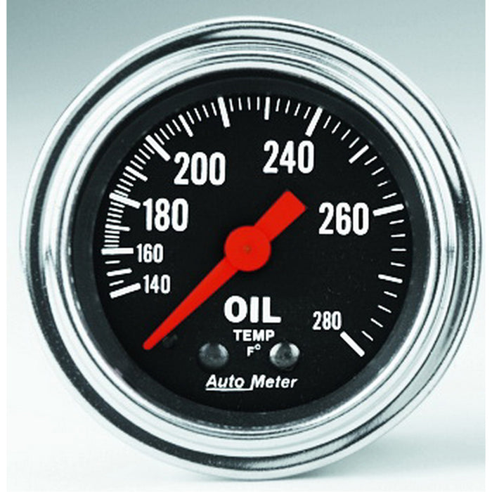 AutoMeter 2441 GAUGE; OIL TEMP; 2 1/16in.; 140-280deg.F; MECHANICAL; TRADITIONAL CHROME - Truck Part Superstore