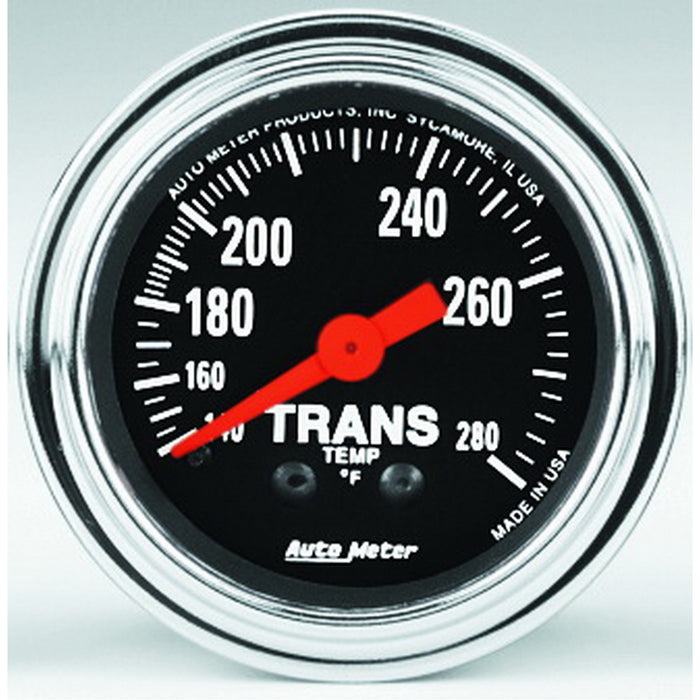 AutoMeter 2451 GAUGE; TRANS TEMP; 2 1/16in.; 140-280deg.F; MECHANICAL; 8FT.; TRADITIONAL CHROME - Truck Part Superstore
