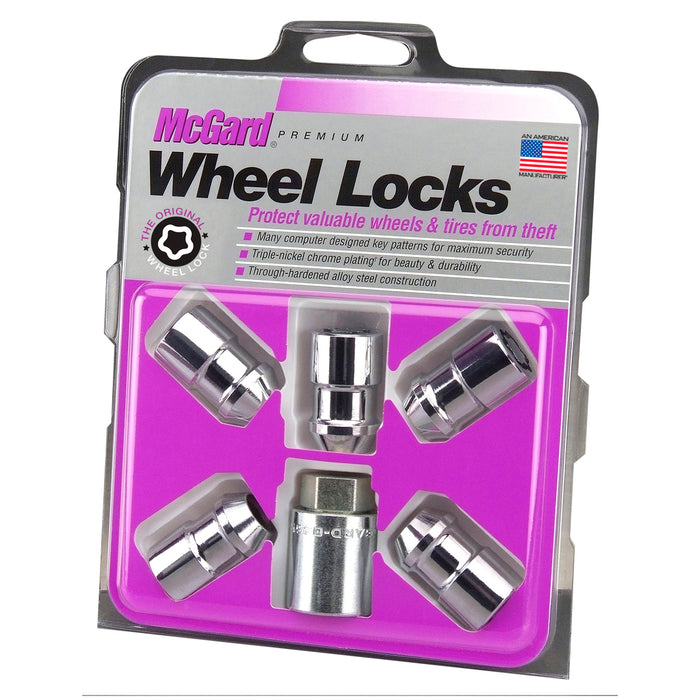 McGard 24537 Cone Seat Exposed Style Wheel Locks-Chrome-5 Lock Set - Truck Part Superstore
