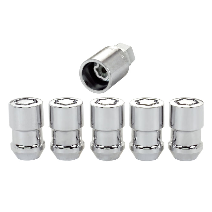 McGard 24538 Chrome Cone Seat Wheel Lock Set (1/2-20 Thread Size) - Set of 5 Locks and 1 Key - Truck Part Superstore