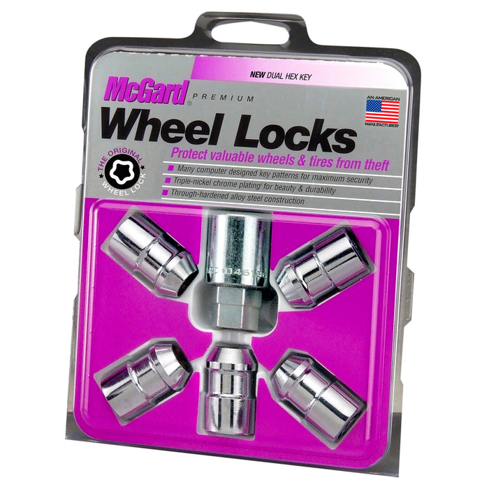 McGard 24538 Chrome Cone Seat Wheel Lock Set (1/2-20 Thread Size) - Set of 5 Locks and 1 Key - Truck Part Superstore