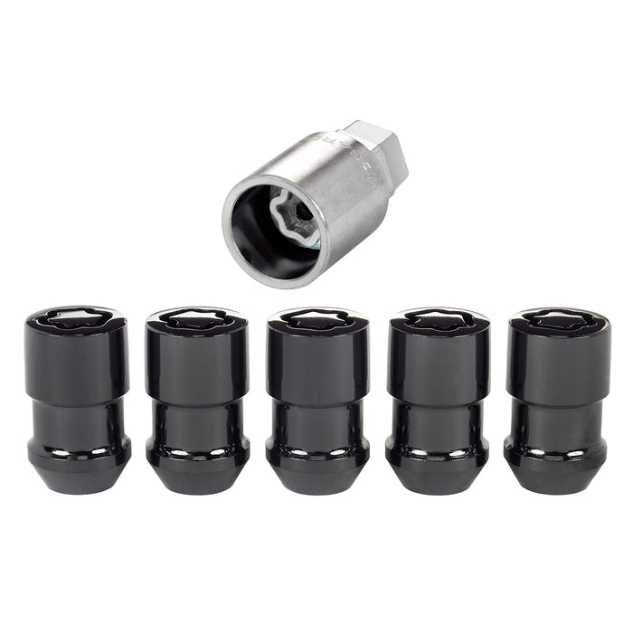 McGard 24548 Black Cone Seat Wheel Lock Set (1/2-20 Thread Size) - Set of 5 Locks and 1 Key - Truck Part Superstore
