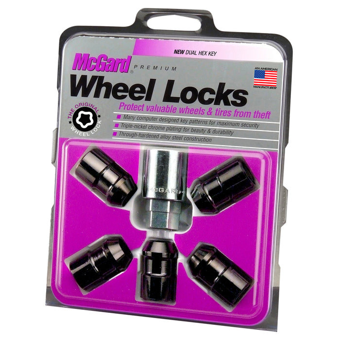 McGard 24548 Black Cone Seat Wheel Lock Set (1/2-20 Thread Size) - Set of 5 Locks and 1 Key - Truck Part Superstore