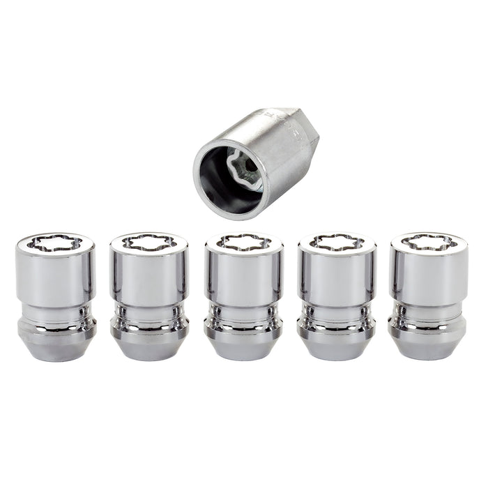 McGard 24552 Cone Seat Exposed Style Wheel Locks-Chrome-5 Lock Set - Truck Part Superstore