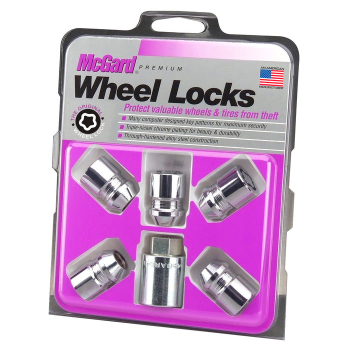 McGard 24554 Cone Seat Exposed Style Wheel Locks-Chrome-5 Lock Set - Truck Part Superstore