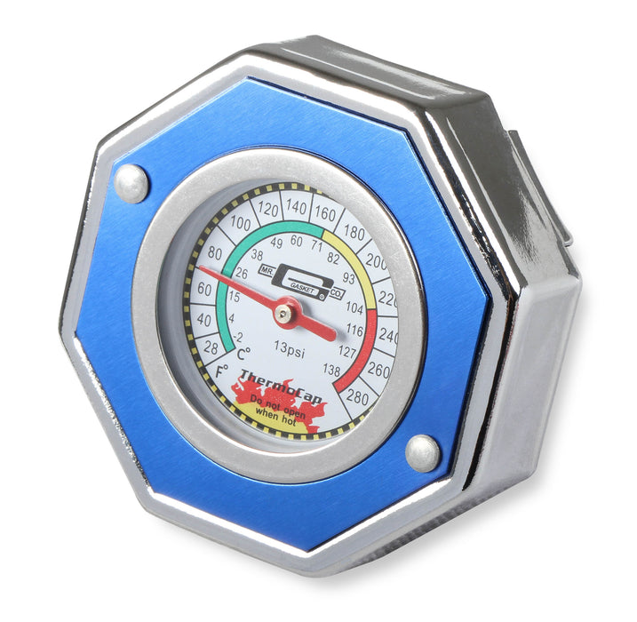 Mr Gasket 2470B Thermocap™ Radiator Cap; Blue; OEM Replacement w/Thermometer Built In; 13 psi; - Truck Part Superstore