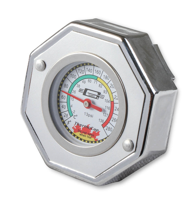 Mr Gasket 2470S Thermocap™ Radiator Cap; Silver; OEM Replacement w/Thermometer Built In; 13 psi; - Truck Part Superstore