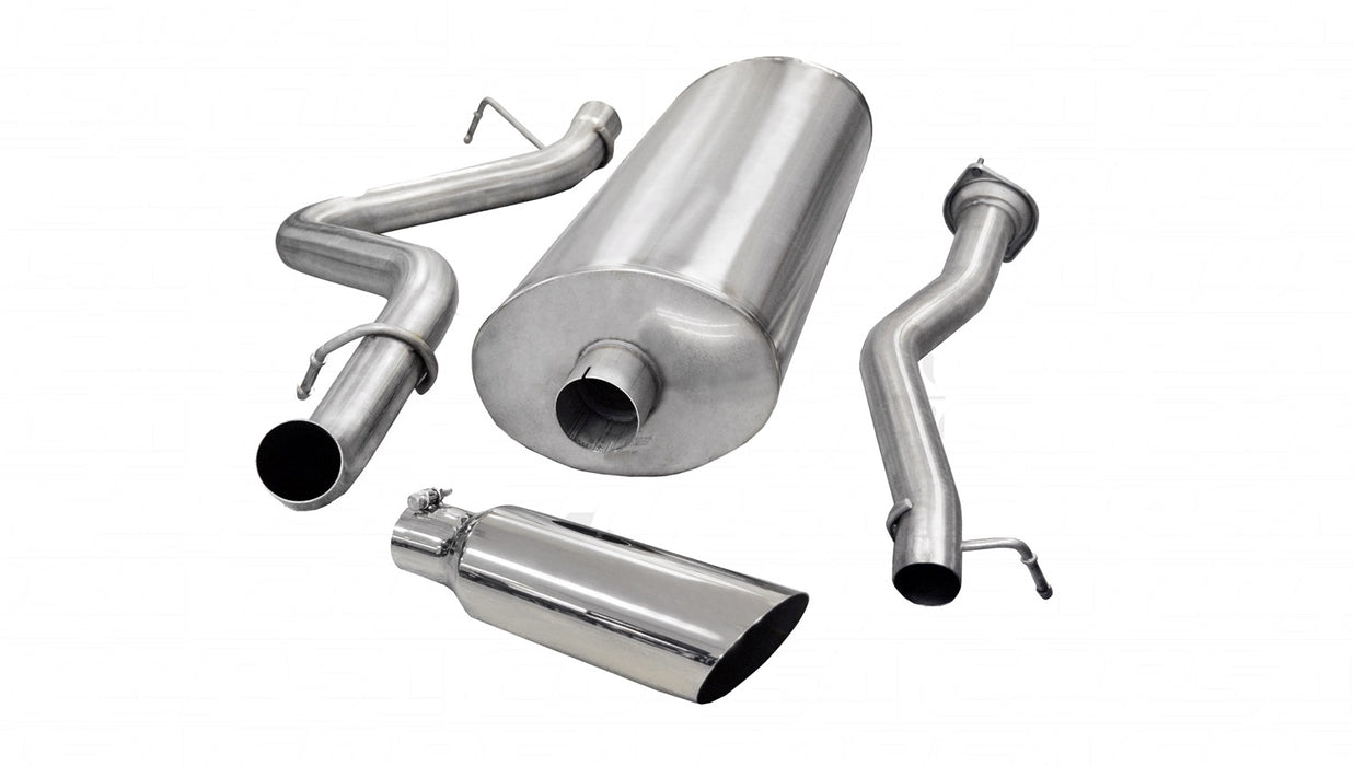 Corsa Performance 24892 3.0 Inch Cat-Back Sport Single Side Exit Exhaust 4.0 Inch Slash Cut Polished Tip 07-10 Silverado/Sierra 2500 Extended Cab/Standard Bed 6.0L V8 143.5 Inch WB Stainless Steel dB by Corsa Performance - Truck Part Superstore