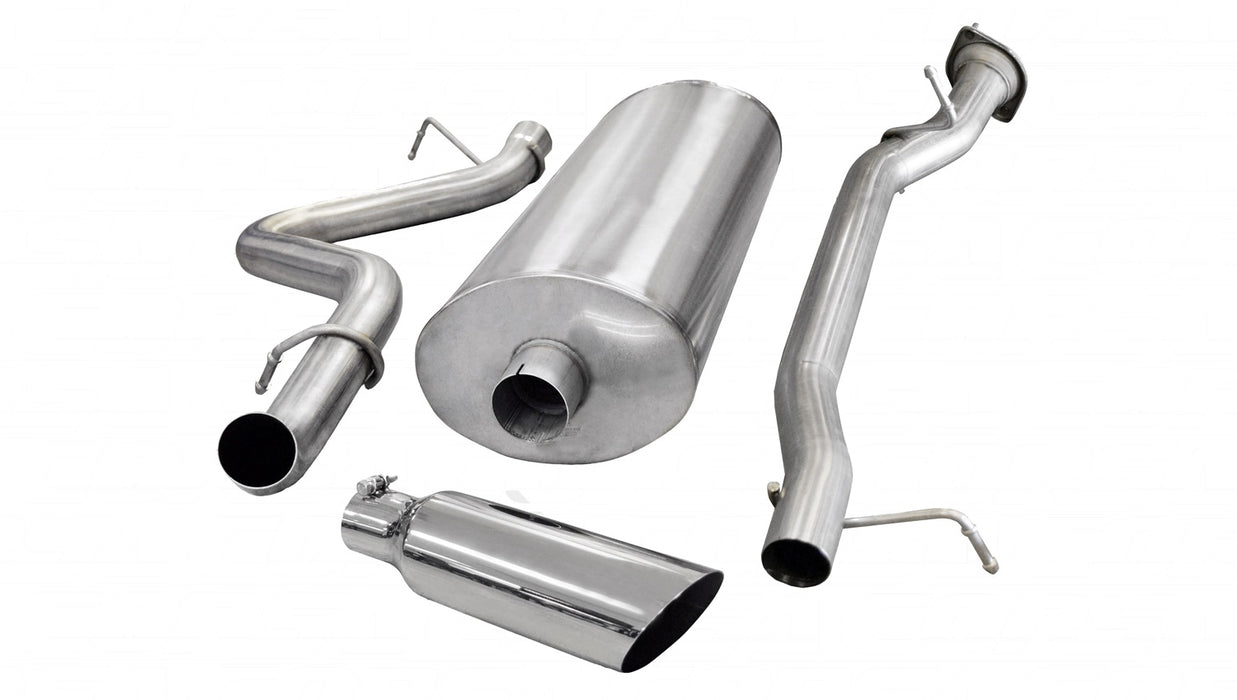 Corsa Performance 24896 3.0 Inch Cat-Back Sport Single Side Exit Exhaust 4.0 Inch Slash Cut Polished Tip 07-10 Silverado/Sierra 2500 Extended Cab/Long Bed 6.0L V8 157.5 Inch WB Stainless Steel dB by Corsa Performance - Truck Part Superstore