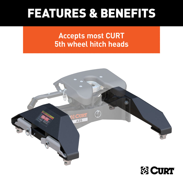 CURT 16025 Puck System 5th Wheel Legs; Select Silverado; Sierra 2500; 3500 HD; 8ft. Bed; 25 - Truck Part Superstore