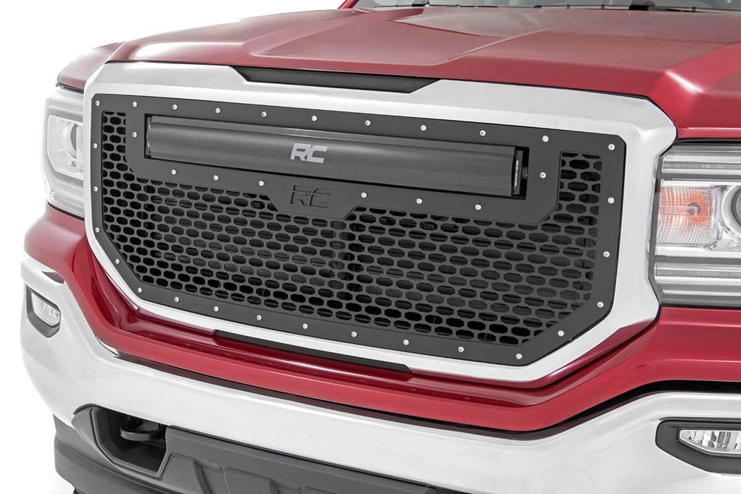 Rough Country 70158BDA Sierra Mesh Grille 30 Inch Dual Row Black Series LED w/Amber DRL 16-18 Sierra 1500 Rough Country - Truck Part Superstore