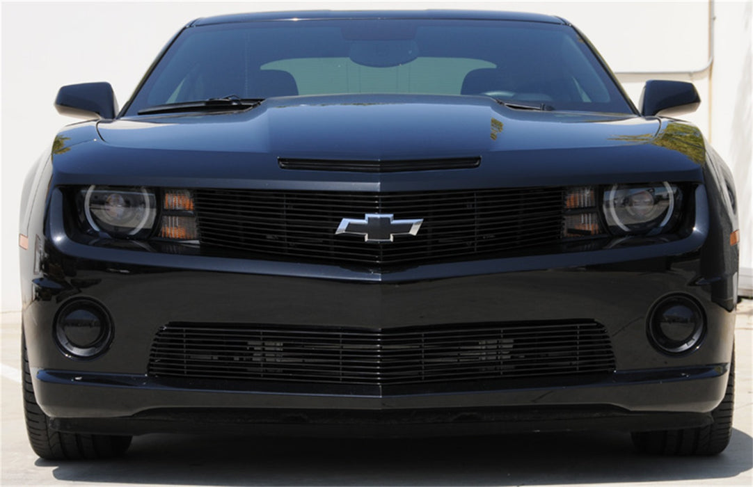T-Rex Grilles 25028B Billet Series Bumper Grille; Horizontal; Aluminum; Black; 1 Pc; Overlay; - Truck Part Superstore