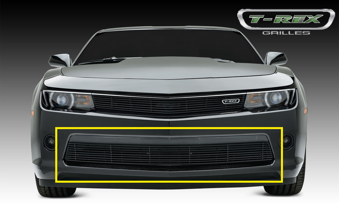 T-Rex Grilles 25031B Billet Series Bumper Grille; Horizontal; Aluminum; Black; 1 Pc; Overlay; - Truck Part Superstore