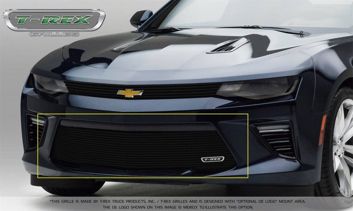 T-Rex Grilles 25033B Billet Series Bumper Grille; Horizontal; Aluminum; Black; 1 Pc; Overlay; - Truck Part Superstore