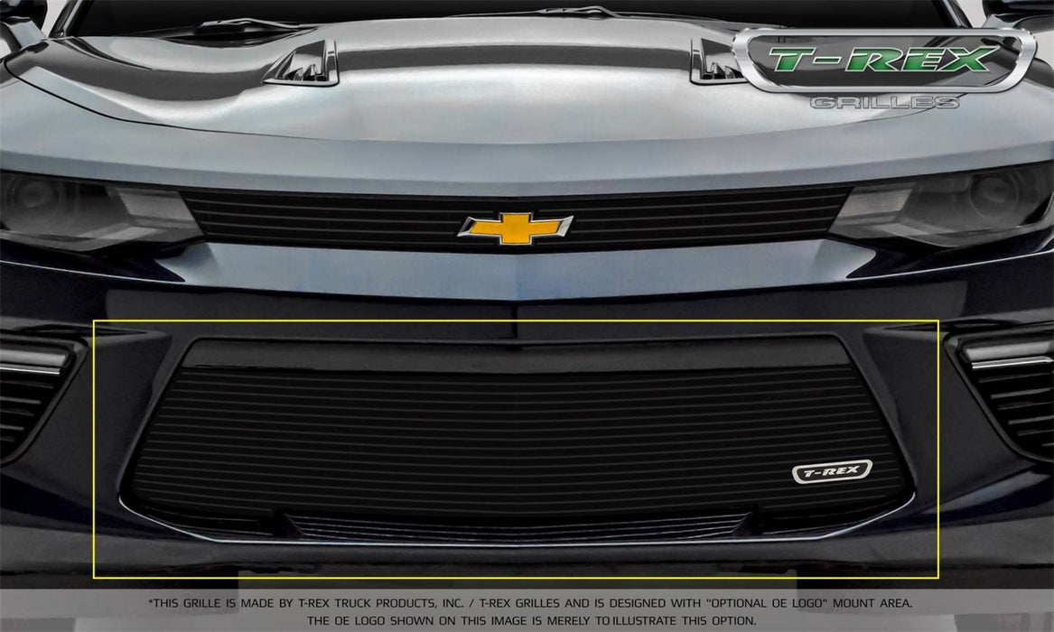 T-Rex Grilles 25033B Billet Series Bumper Grille; Horizontal; Aluminum; Black; 1 Pc; Overlay; - Truck Part Superstore