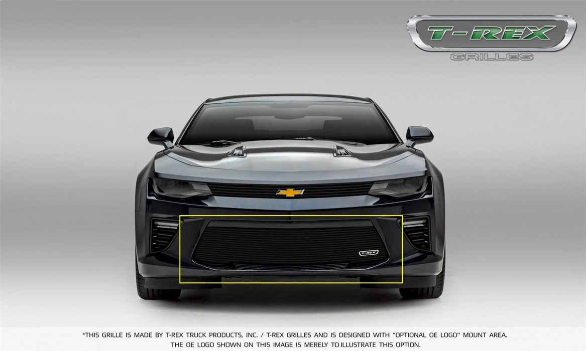 T-Rex Grilles 25033B Billet Series Bumper Grille; Horizontal; Aluminum; Black; 1 Pc; Overlay; - Truck Part Superstore