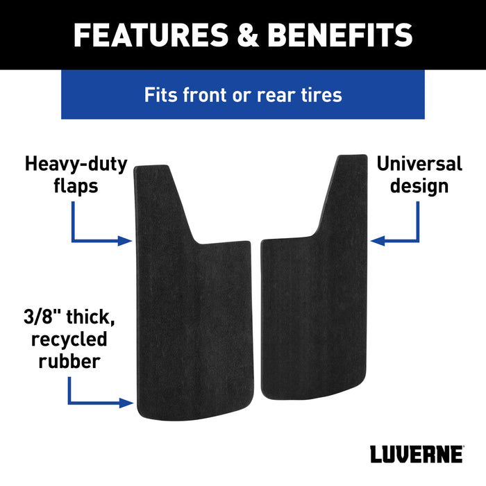 Luverne 251014 Mud Guards w/o Stainless Steel-14in. x 23in. Universal - Truck Part Superstore
