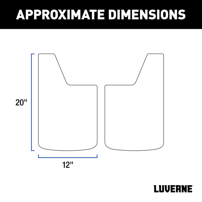 Luverne 251020 Mud Guards w/o Stainless Steel-12in. x 20in. Universal - Truck Part Superstore