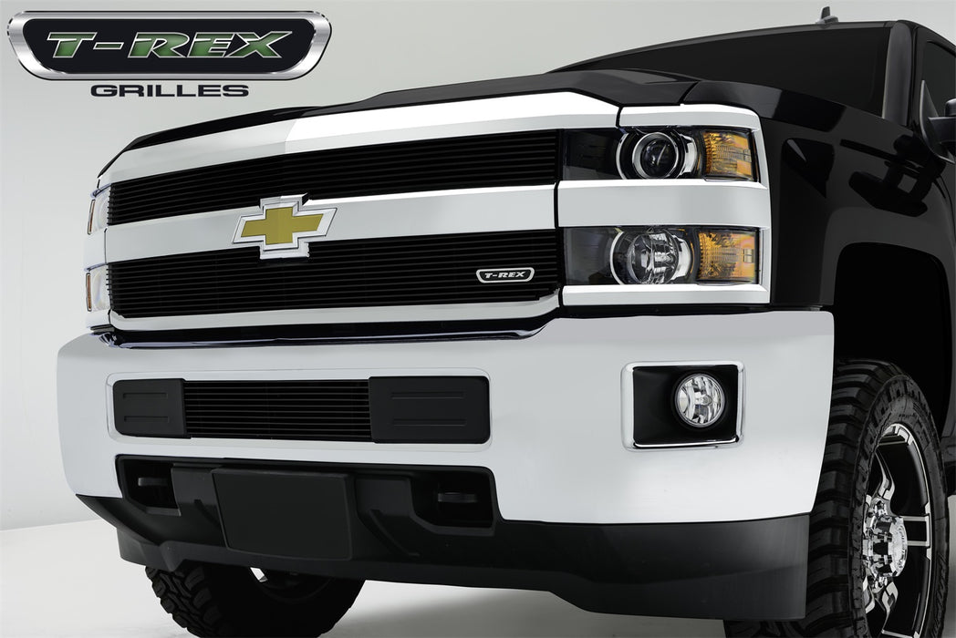 T-Rex Grilles 25122B Billet Series Bumper Grille; Horizontal; Aluminum; Black; 1 Pc; Overlay; - Truck Part Superstore