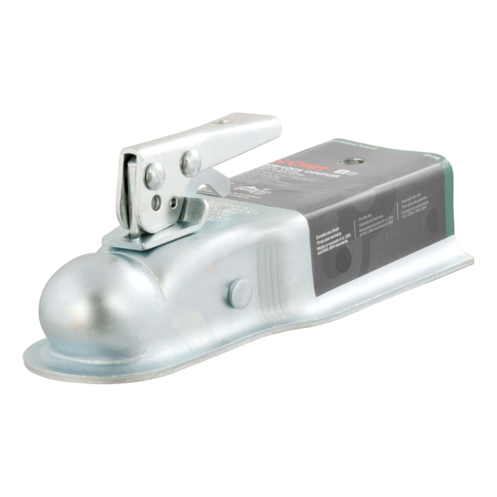 CURT 25138 2in. Straight-Tongue Coupler with Posi-Lock (3in. Channel; 3;500 lbs; Zinc) - Truck Part Superstore