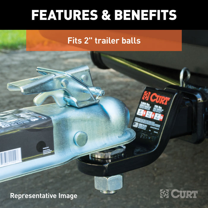CURT 25138 2in. Straight-Tongue Coupler with Posi-Lock (3in. Channel; 3;500 lbs; Zinc) - Truck Part Superstore