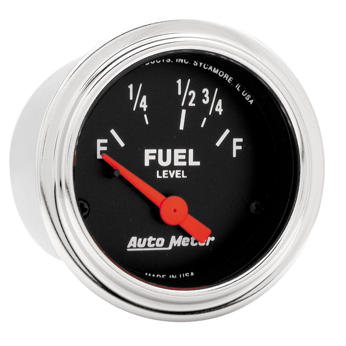 AutoMeter 2515 GAUGE; FUEL LEVEL; 2 1/16in.; 73OE TO 10OF; ELEC; TRADITIONAL CHROME - Truck Part Superstore