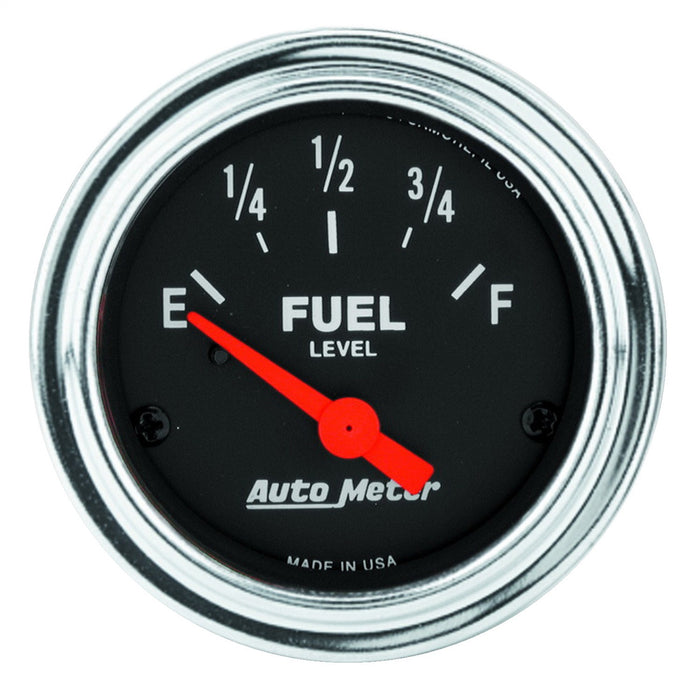 AutoMeter 2517 GAUGE; FUEL LEVEL; 2 1/16in.; 0OE TO 30OF; ELEC; TRADITIONAL CHROME - Truck Part Superstore