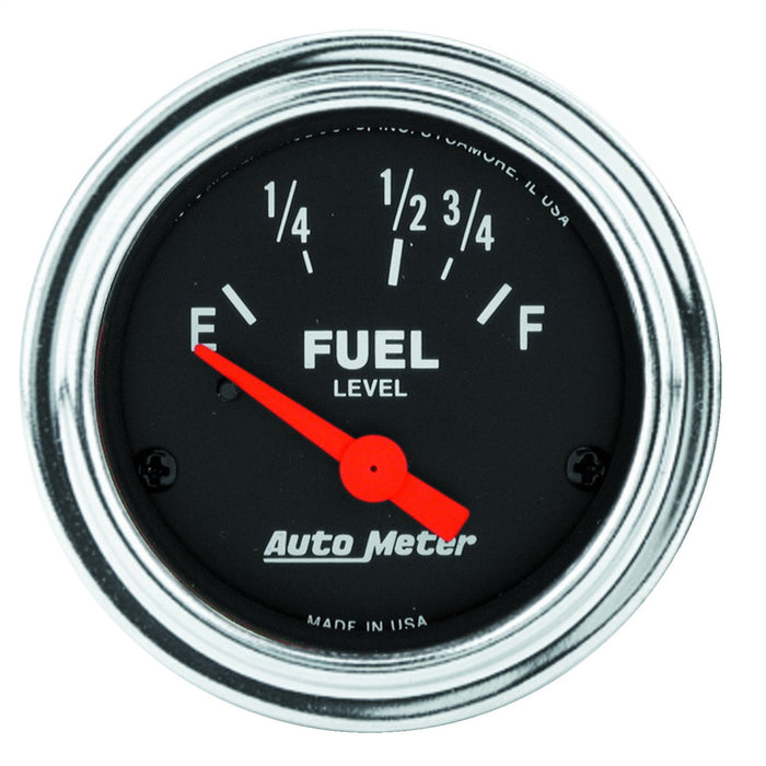 AutoMeter 2518 GAUGE; FUEL LEVEL; 2 1/16in.; 16OE TO 158OF; ELEC; TRADITIONAL CHROME - Truck Part Superstore