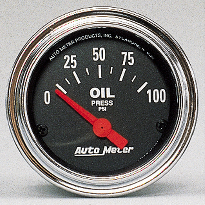 AutoMeter 2522 GAUGE; OIL PRESSURE; 2 1/16in.; 100PSI; ELECTRIC; TRADITIONAL CHROME - Truck Part Superstore