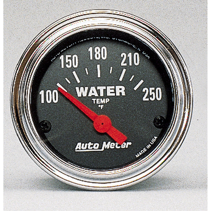 AutoMeter 2532 GAUGE; WATER TEMP; 2 1/16in.; 100-250deg.F; ELECTRIC; TRADITIONAL CHROME - Truck Part Superstore