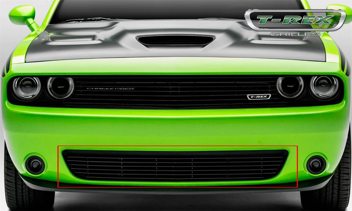 T-Rex Grilles 25419B Billet Series Bumper Grille; Horizontal; Aluminum; Black; 1 Pc; Overlay; - Truck Part Superstore