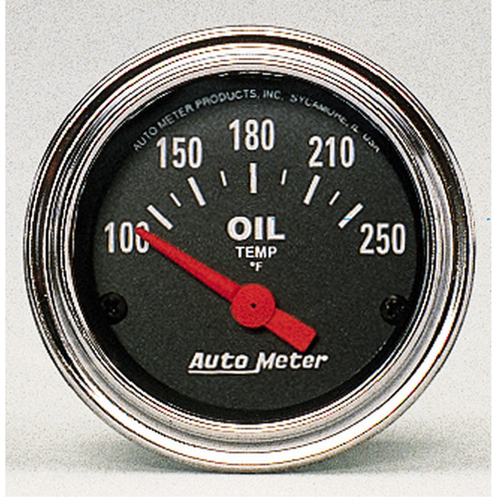 AutoMeter 2542 GAUGE; OIL TEMP; 2 1/16in.; 100-250deg.F; ELECTRIC; TRADITIONAL CHROME - Truck Part Superstore