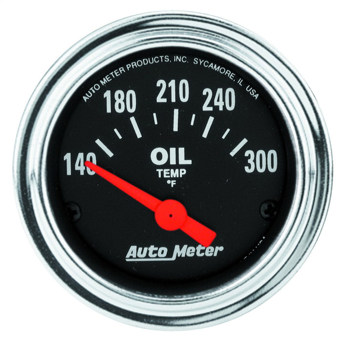AutoMeter 2543 GAUGE; OIL TEMP; 2 1/16in.; 140-300deg.F; ELECTRIC; TRADITIONAL CHROME - Truck Part Superstore
