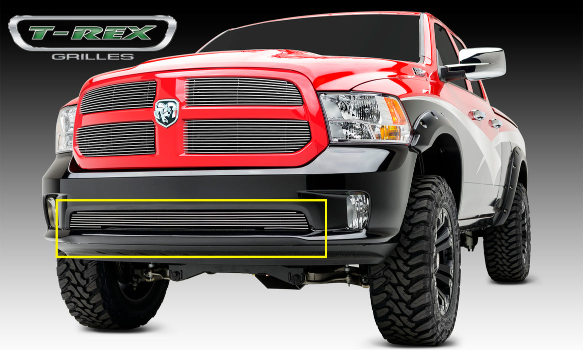 T-Rex Grilles 25458 Billet Series Bumper Grille; Horizontal; Aluminum; Polished; 1 Pc; Overlay; - Truck Part Superstore