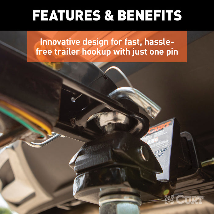 CURT 25471 QuickPin No-Latch 2in. Trailer Coupler (2-1/2in. Channel; 3;500 lbs) - Truck Part Superstore