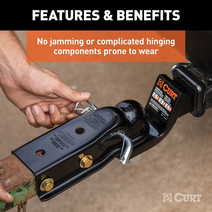 CURT 25471 QuickPin No-Latch 2in. Trailer Coupler (2-1/2in. Channel; 3;500 lbs) - Truck Part Superstore