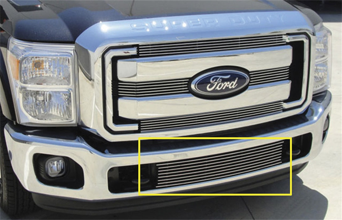 T-Rex Grilles 25546 Billet Series Bumper Grille; Horizontal; Aluminum; Polished; 1 Pc; Bolt-On; - Truck Part Superstore