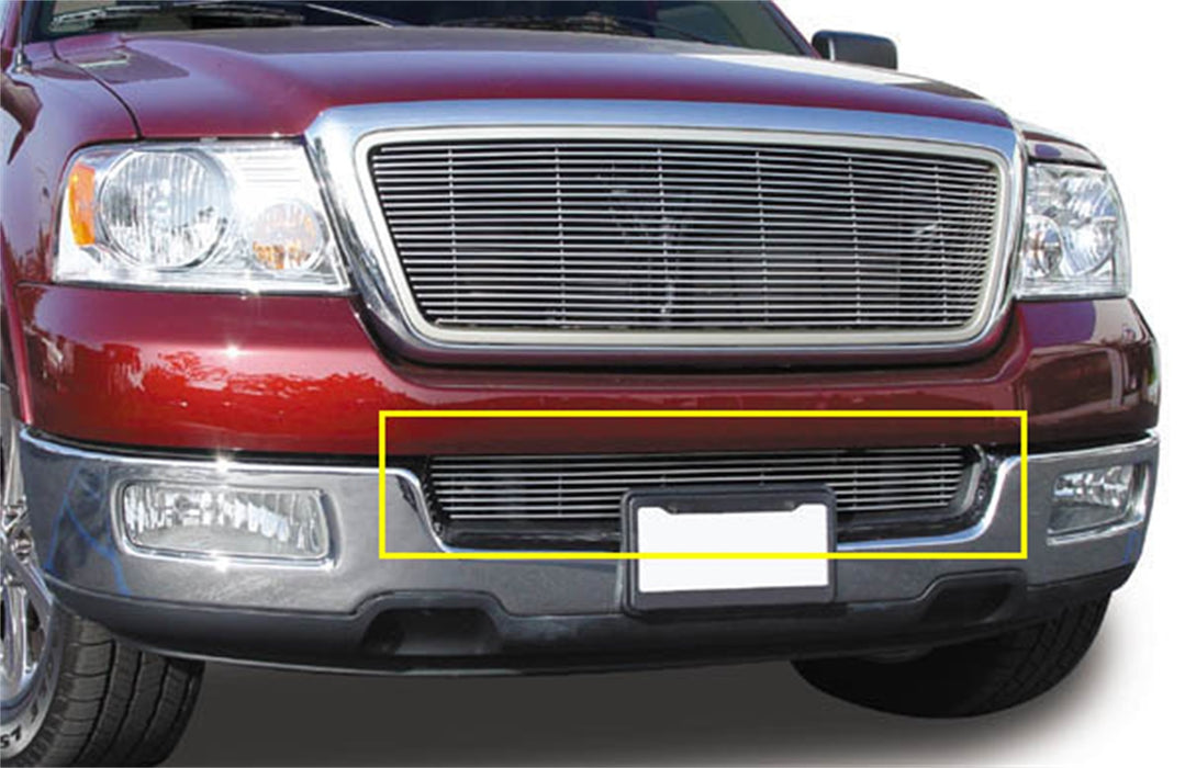 T-Rex Grilles 25552 Billet Series Bumper Grille; Horizontal; Aluminum; Polished; 1 Pc; Overlay; - Truck Part Superstore