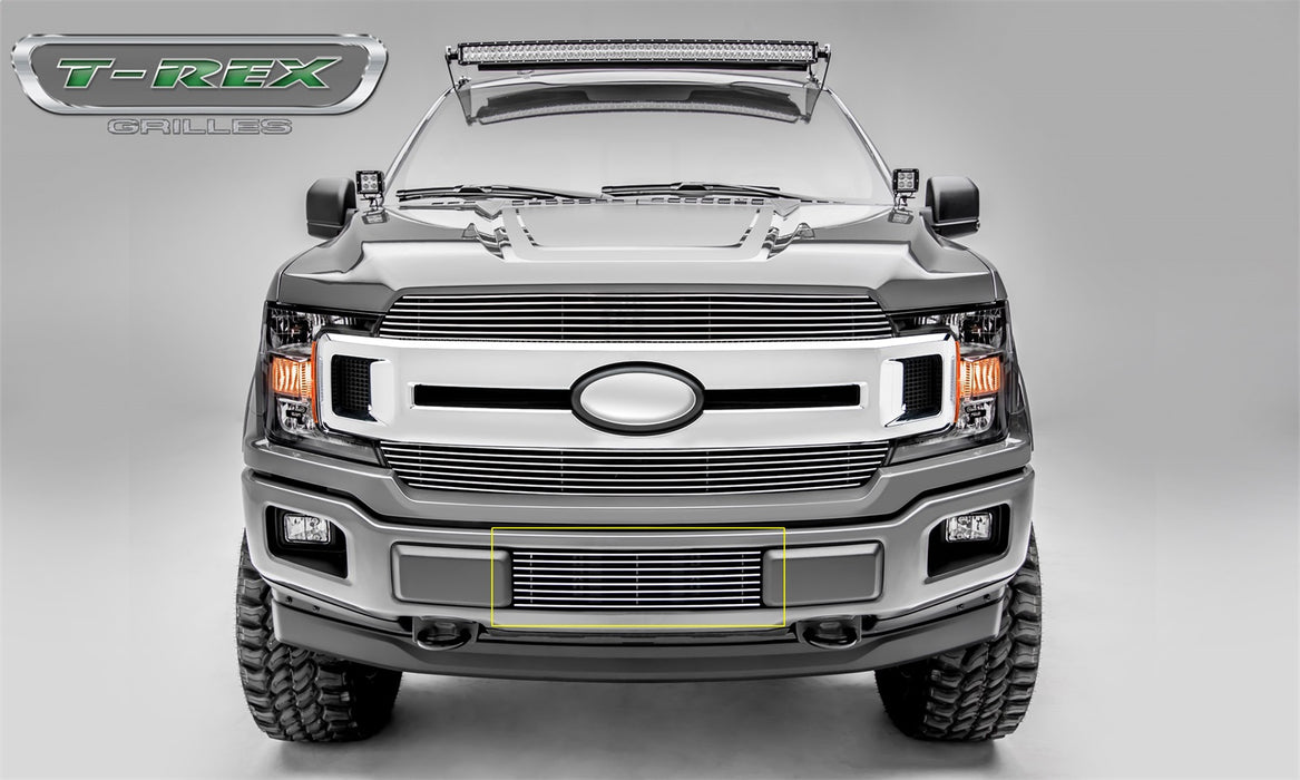 T-Rex Grilles 25571 Billet Series Bumper Grille; Horizontal; Aluminum; Polished; 1 Pc; Overlay; - Truck Part Superstore