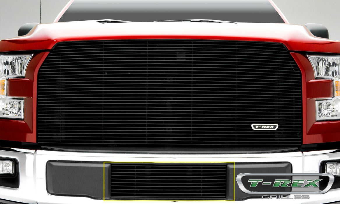 T-Rex Grilles 25573B Billet Series Bumper Grille; Horizontal; Aluminum; Black; 1 Pc; Insert; - Truck Part Superstore