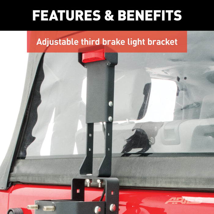 ARIES 2563000 Jeep Wrangler JK Heavy-Duty Spare Tire Carrier - Truck Part Superstore