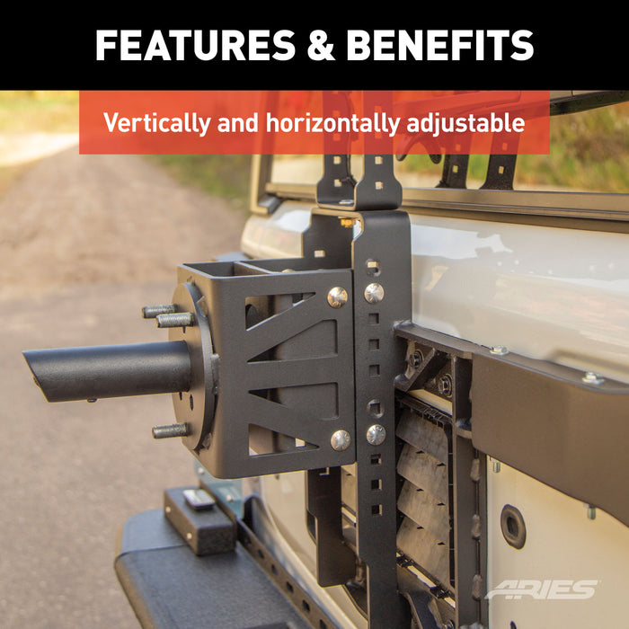 ARIES 2563001 Jeep Wrangler JL Heavy-Duty Spare Tire Carrier - Truck Part Superstore