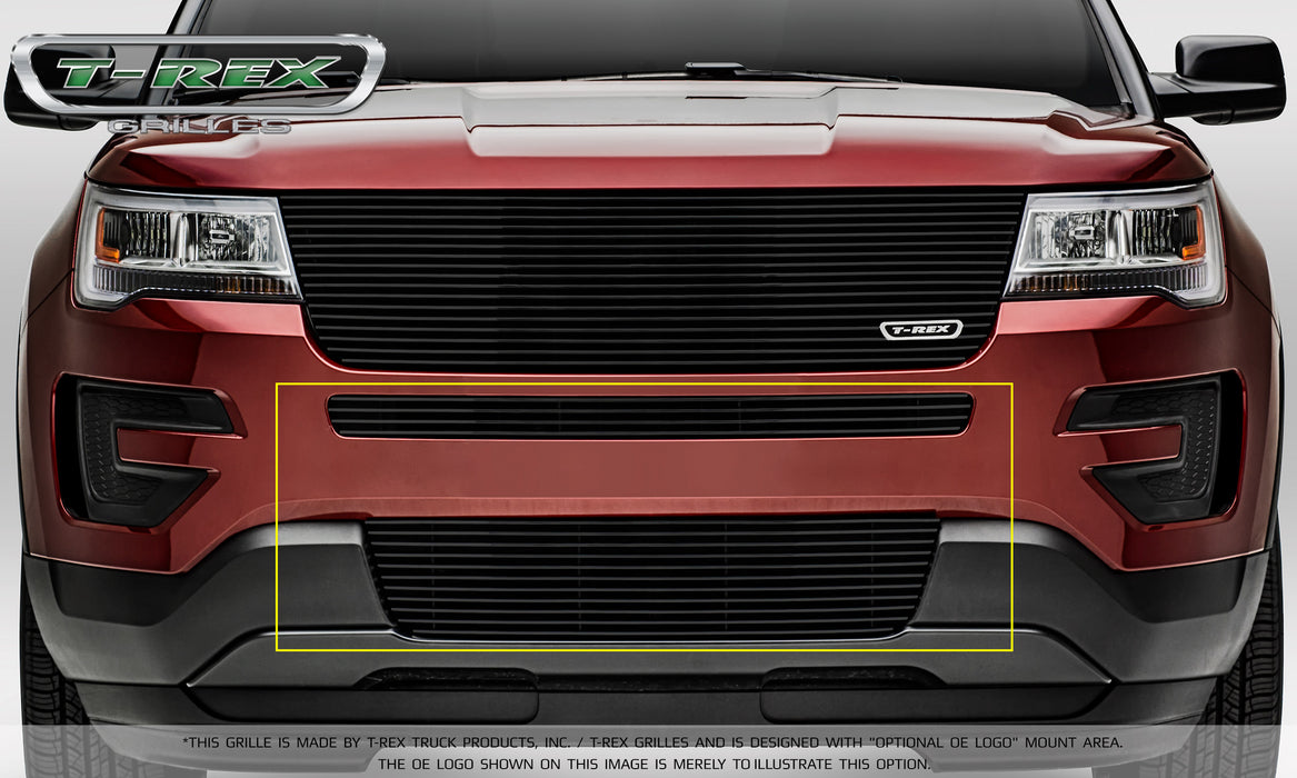T-Rex Grilles 25664B Billet Series Bumper Grille; Horizontal; Aluminum; Black; 2 Pc; Insert; - Truck Part Superstore