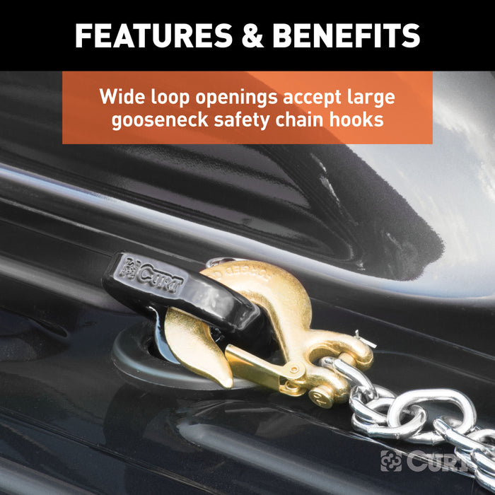 CURT 60617 OEM Puck System Gooseneck Safety Chain Anchors; Ram (30K) - Truck Part Superstore